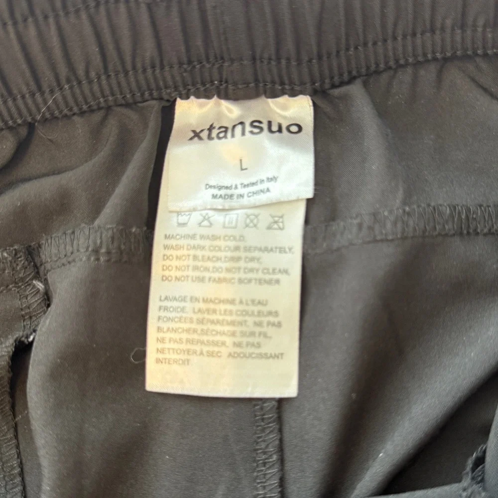 xtansuo black‎ sweatpants with cinch bottoms women's size large